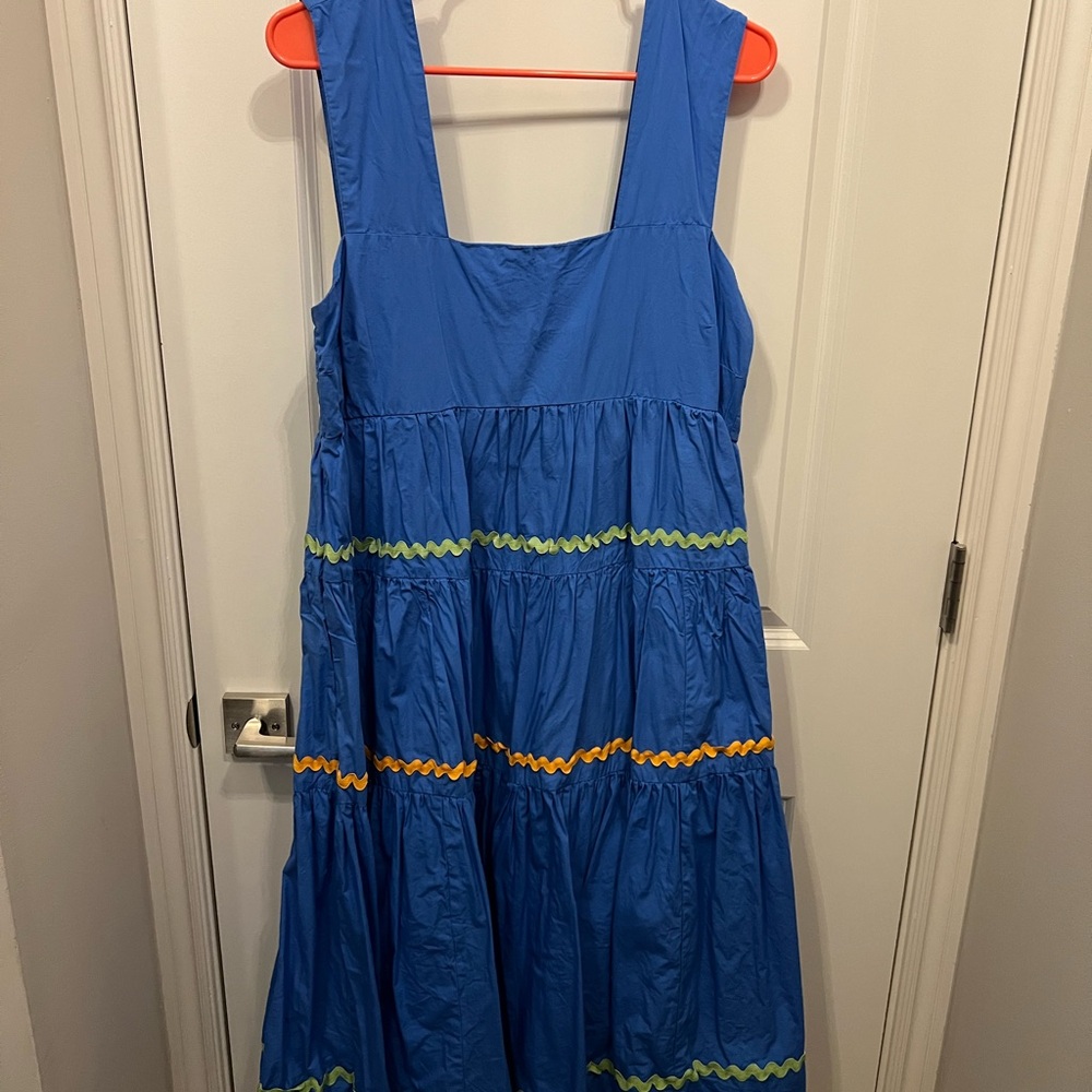 Anthropologie - L Helena Square Neck tiered midi dress - smocked scallop edition